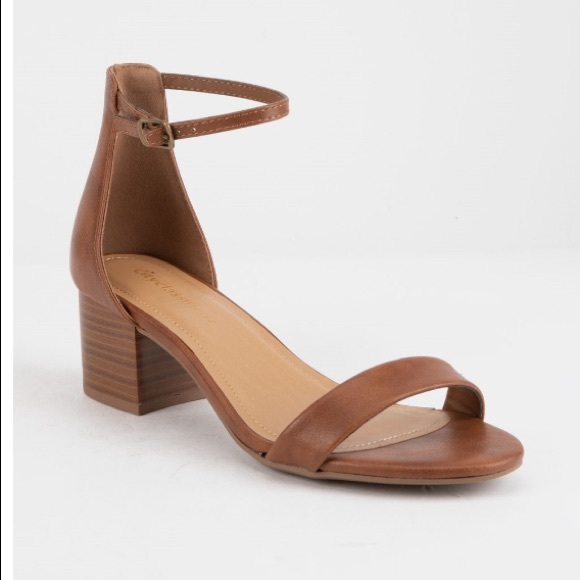 Cityclassified Shoes - City Classified Ankle Strap Tan Heel Sandal